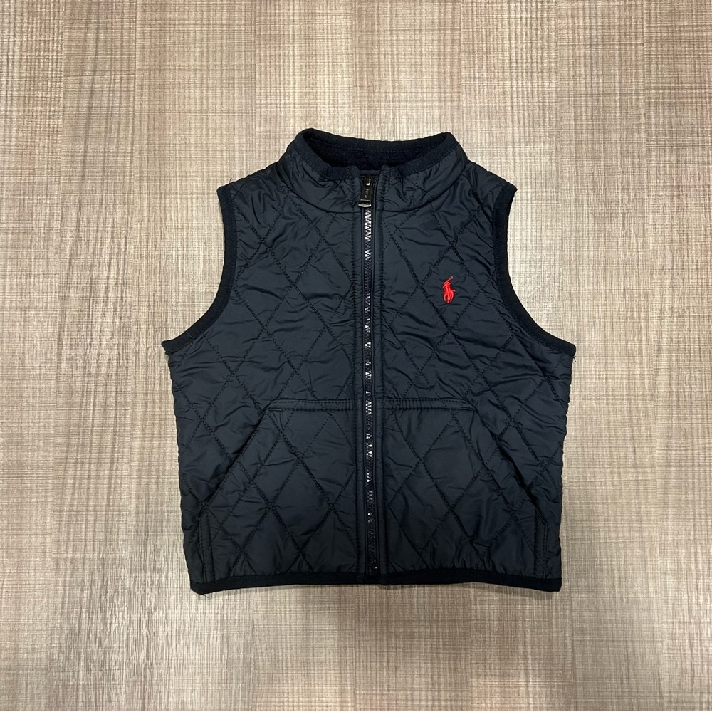 Polo Ralph Lauren Toddler Boy Quilted Water Repellent Vest Size 24 Months Navy